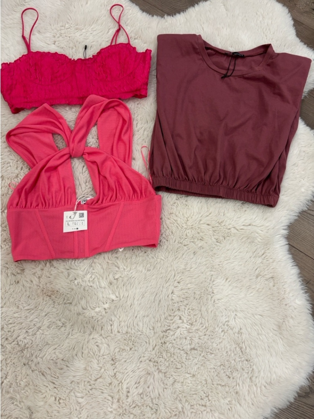 Zara Pink & Plum Women's Camisole Trio M-L.